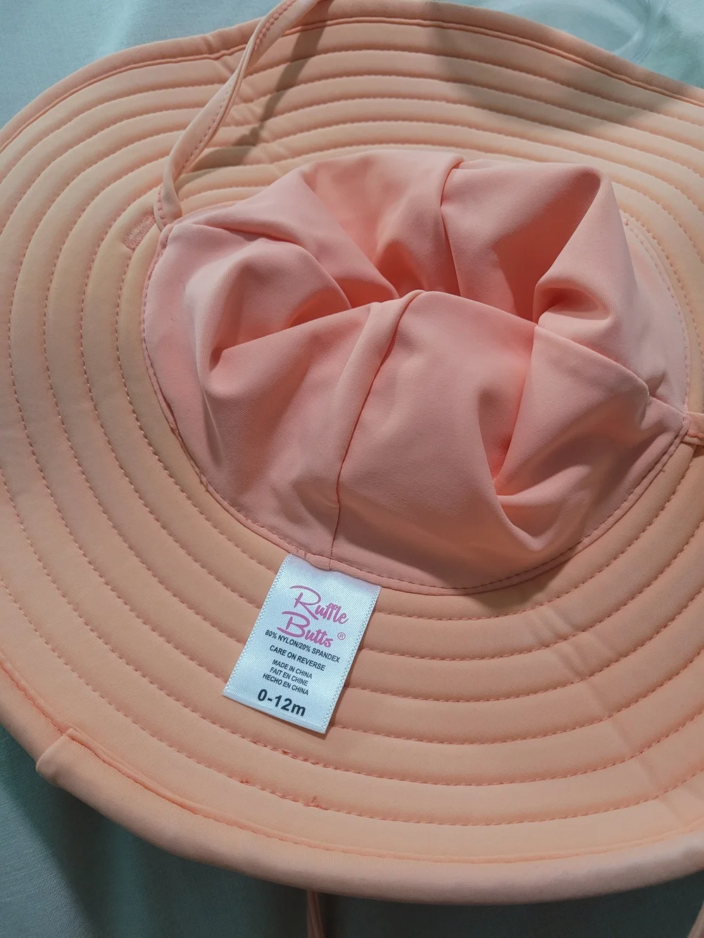 Ruffle Butts Peach/Pale Orange Wide Brim Sun Hat for Kids